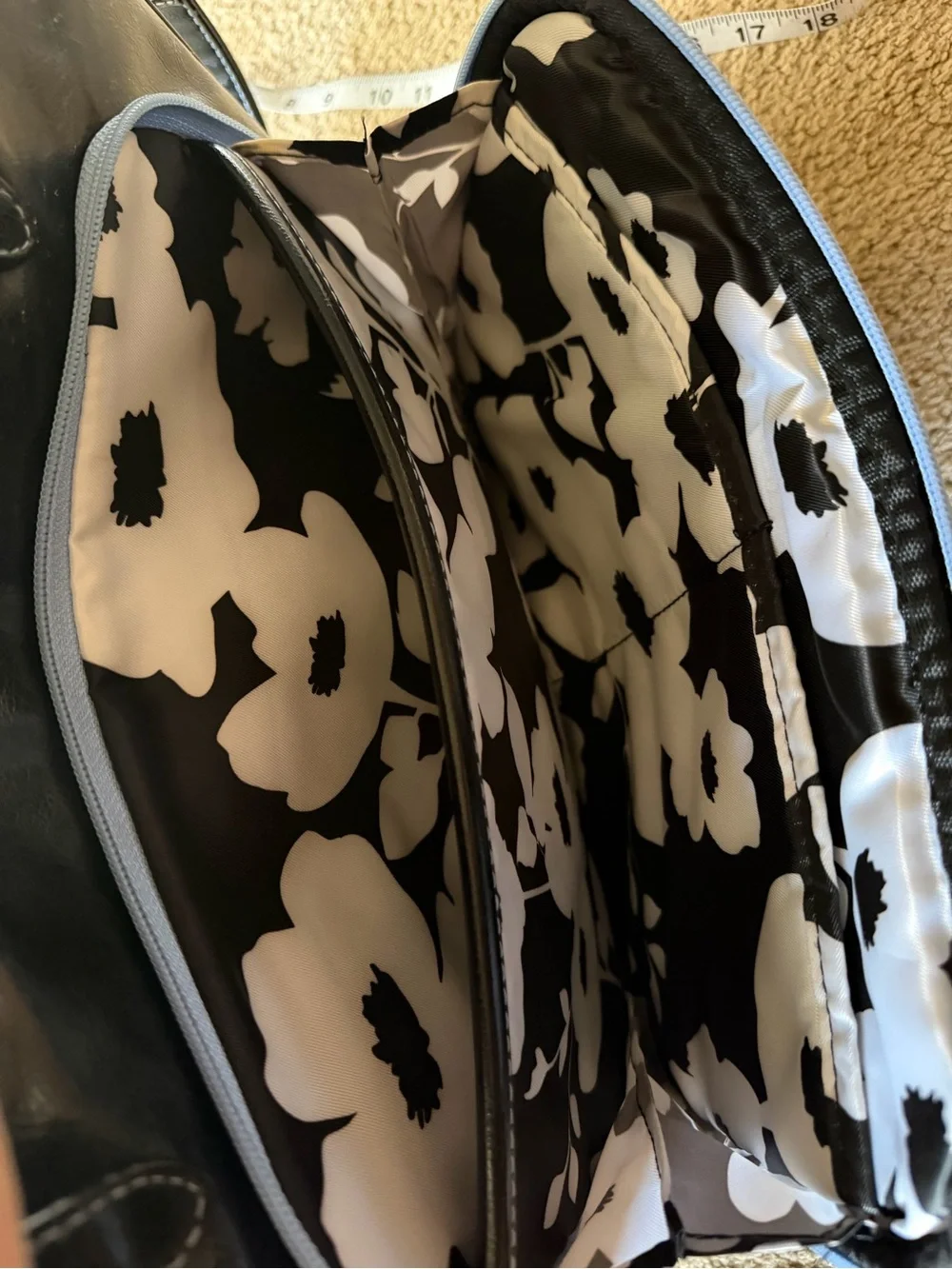 Studio C Black Laptop Tote with Front Zip Pocket